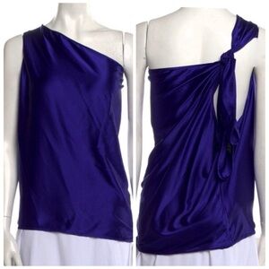 Ramy Brook Elegant One-Shoulder Purple Top with tie